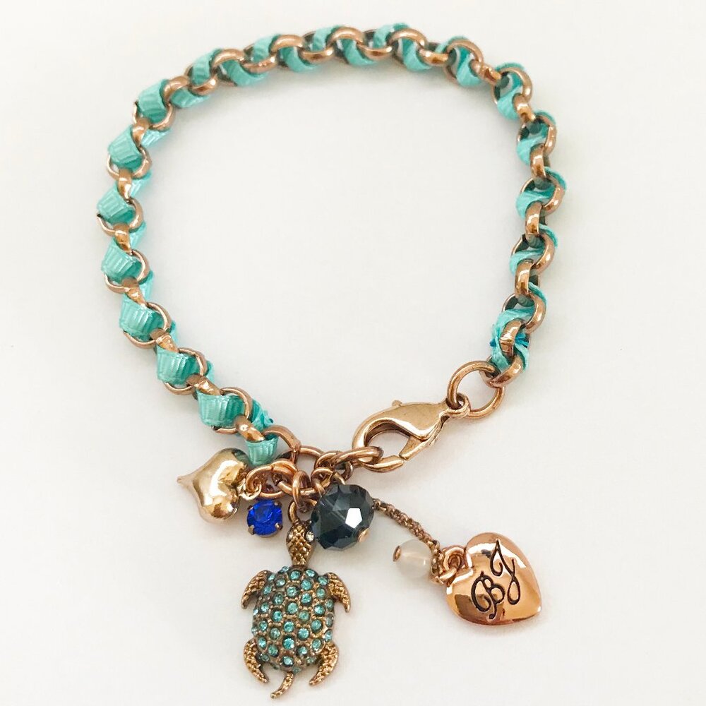 Betsey Johnson Sea ​​Turtle Rhinestones Charms Bracelet